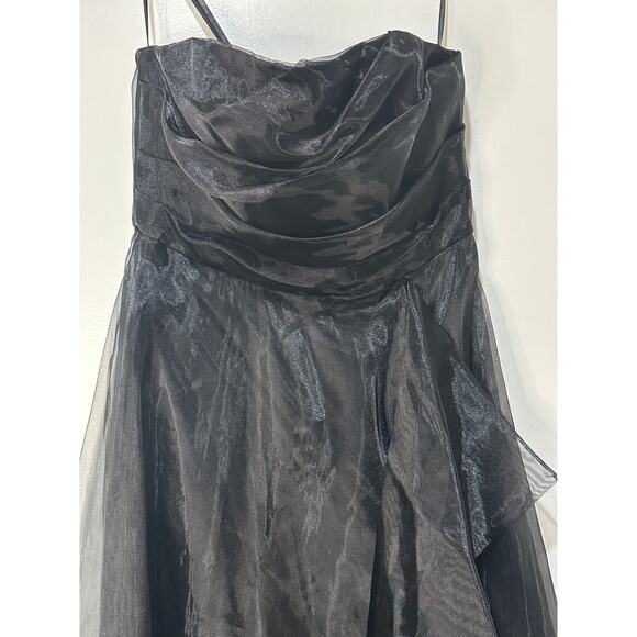 Donna Karan Women's Sleeveless Cascade Black Gown Size 10 NWT Formal Dress - Picture 5 of 16